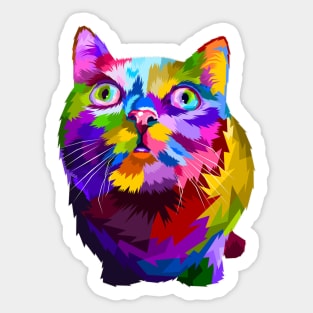 Magic Cat - Colorful Cat Painting Sticker